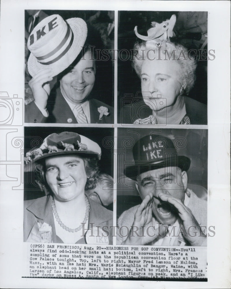 1956 GOP Convention brings odd looking hats - Historic Images