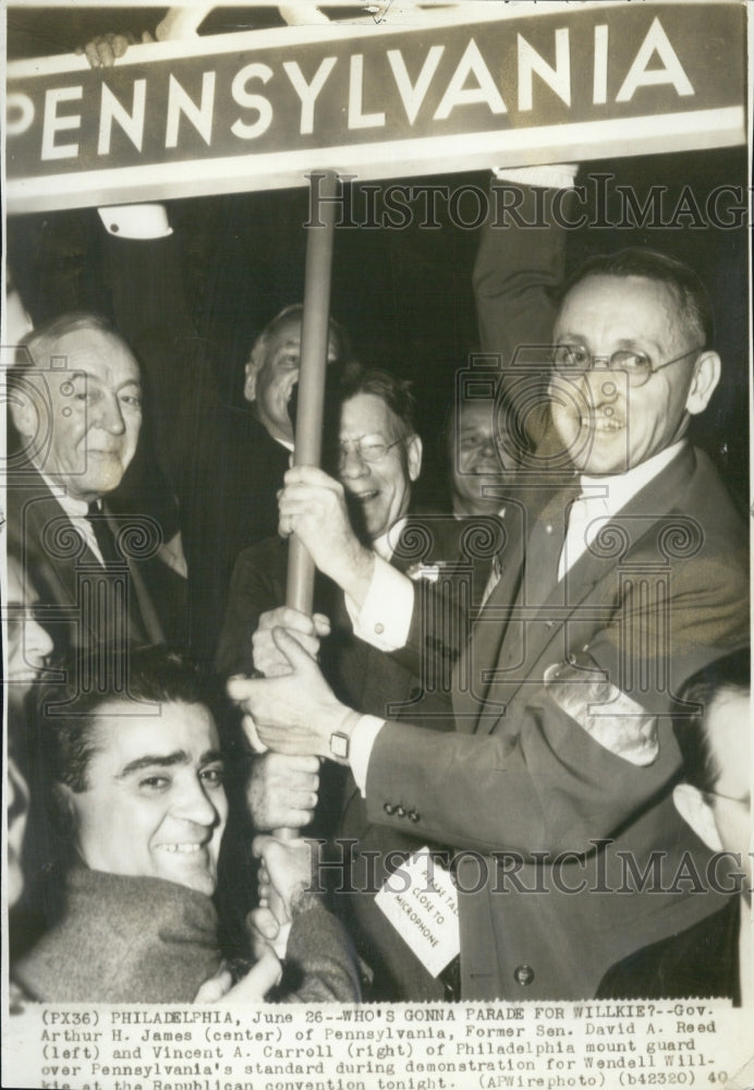 1940 Gov. Arthur James Pennsylvania Former sen. David A. Reed - Historic Images