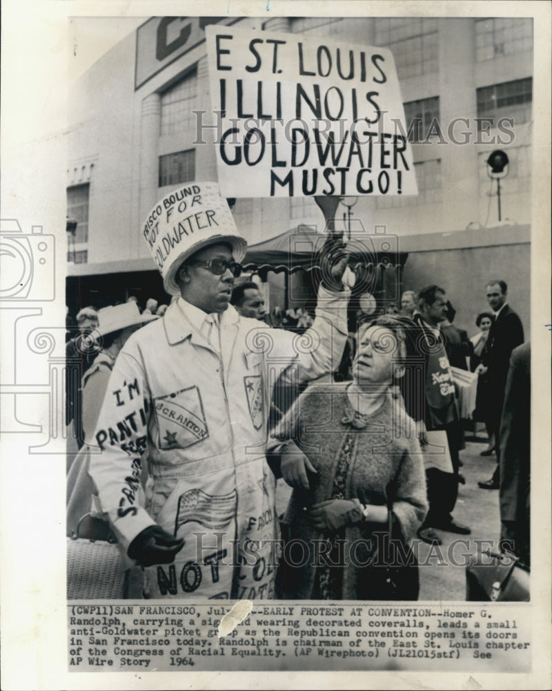 1964 Press Photo Homer G. Randolph/Anti-Goldwater Demontration - RSG25813 - Historic Images