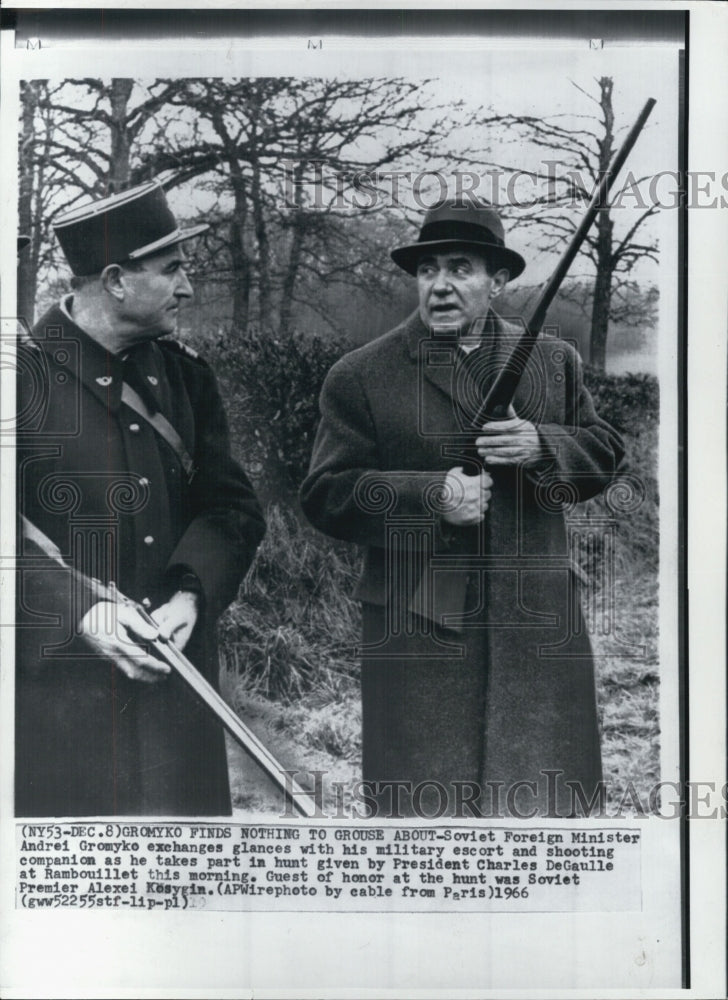 1966 Andrei Gromyko hunting with his military escort - Historic Images