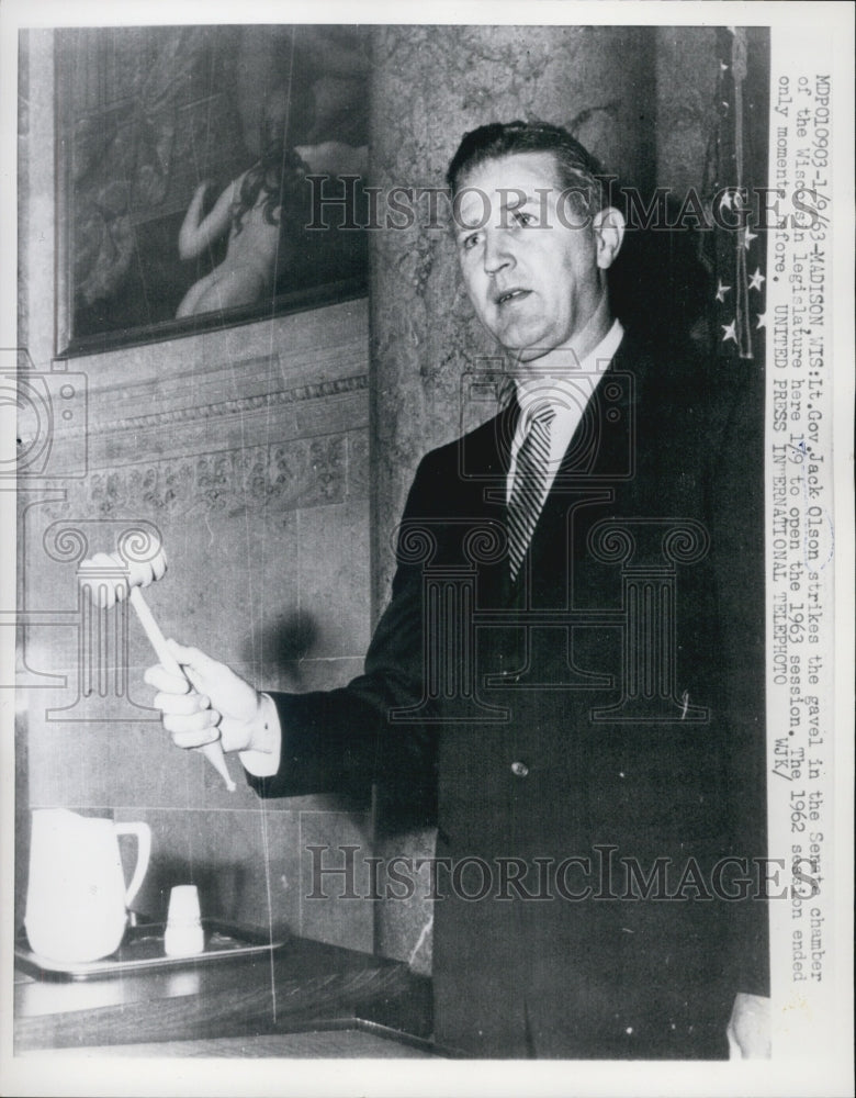 1963 Press Photo Lt Gov Jack Olson Senate Wisconsin - RSG25967 - Historic Images