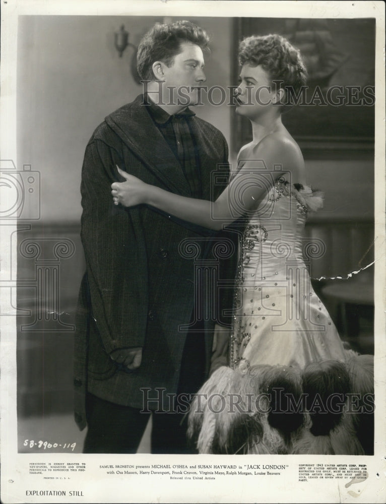 1943 Press Photo of Michael O&#39;Shea &amp; Osa Massen in film &quot;Jack London&quot; - Historic Images