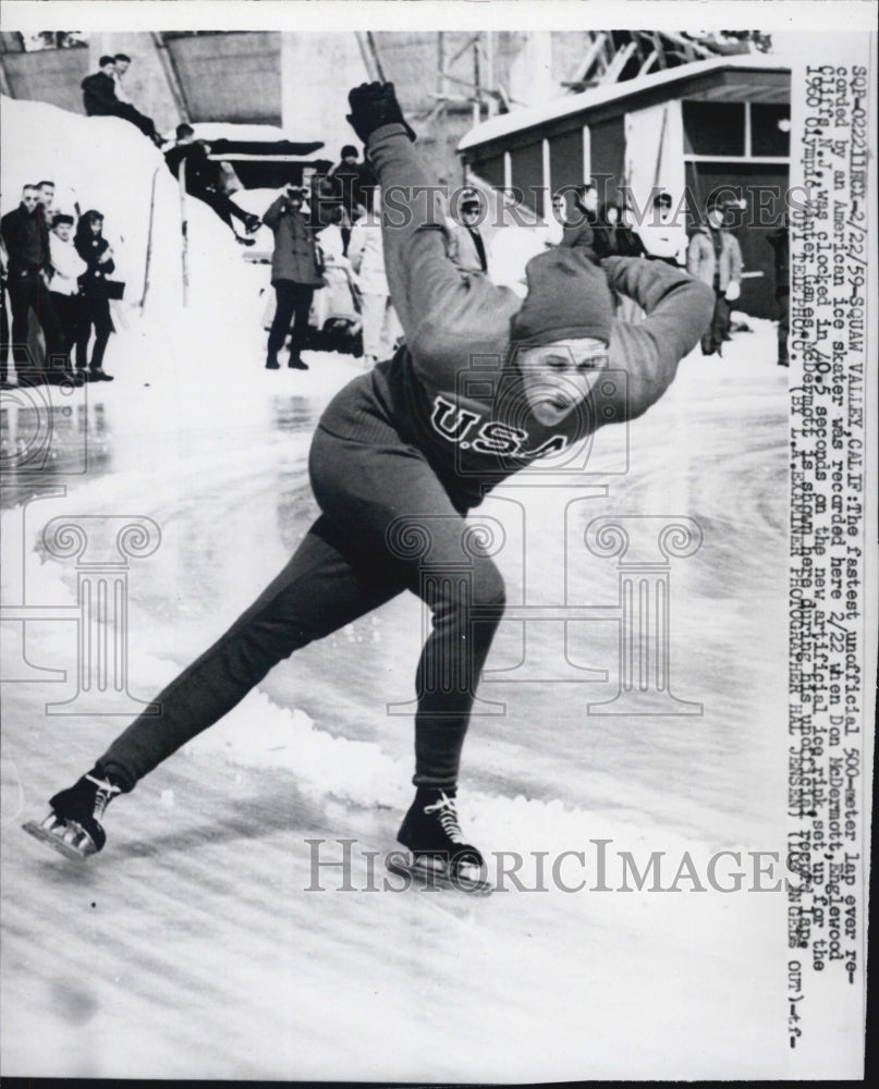 1959 Don McDermott U.S. Olympic Speed Skater - Historic Images