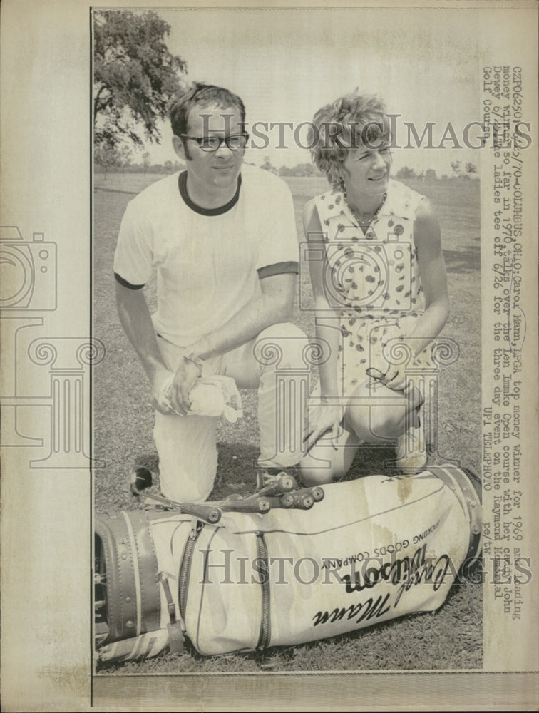 1975 Len Immke open course with her Caddy John Dewey. - Historic Images