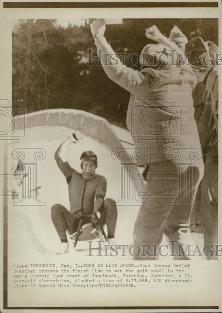 1976 East German Wins Gold Medal in Luge - Historic Images