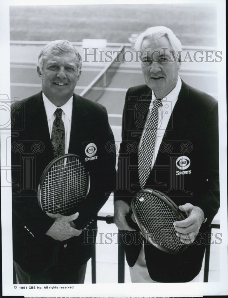 1991 Press Photo Tony Trabert, Pat Summerall - Historic Images