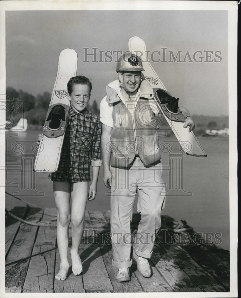Press Photo Billy Schumaker, youngest skier in Golden Skis Race - Historic Images