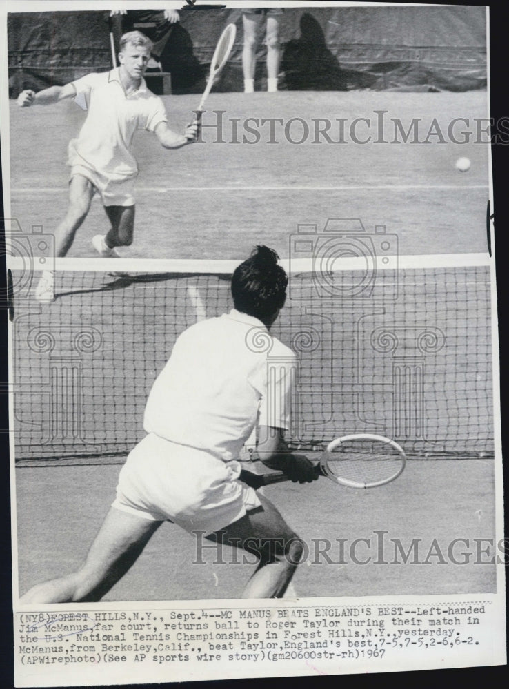 1967 Jim McManus Wins US National Tennis Championships in NY - Historic Images