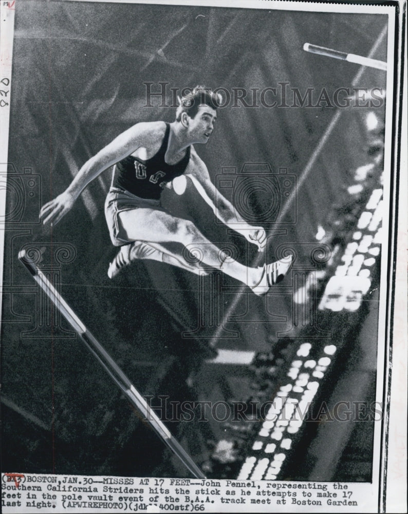 1966 American Pole Vaulter Record Holder John Pennel In Boston, MA - Historic Images