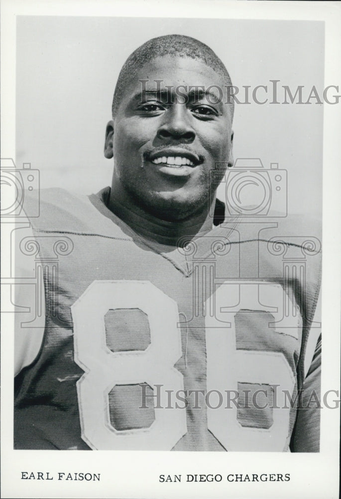 Press Photo San Diego Chargers Player Earl Faison Roster Portrait - Historic Images