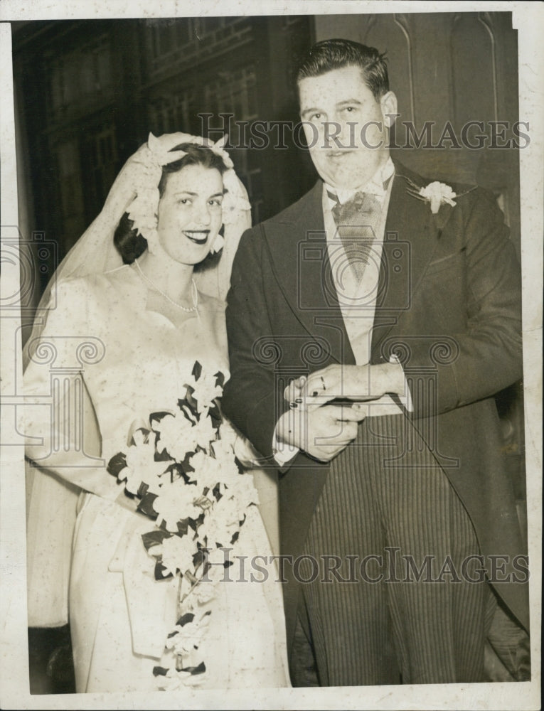 1948 Sports Writer Alex McLean and Bride - Historic Images