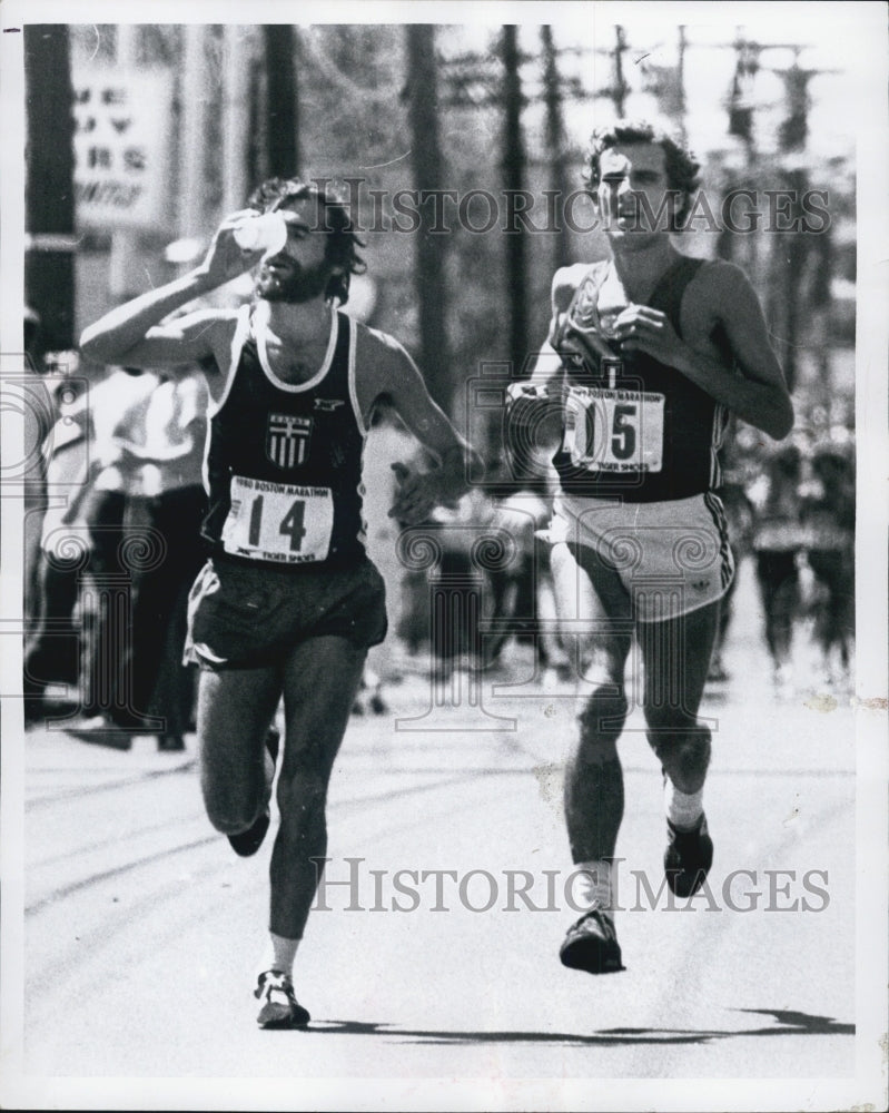 1980 Press Photo Early Leaders Of Boston Marathon - Historic Images