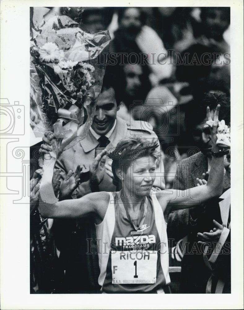 1986 Press Photo Ingrid Kristensen Runner Women&#39;s Winner Boston Mararthon - Historic Images