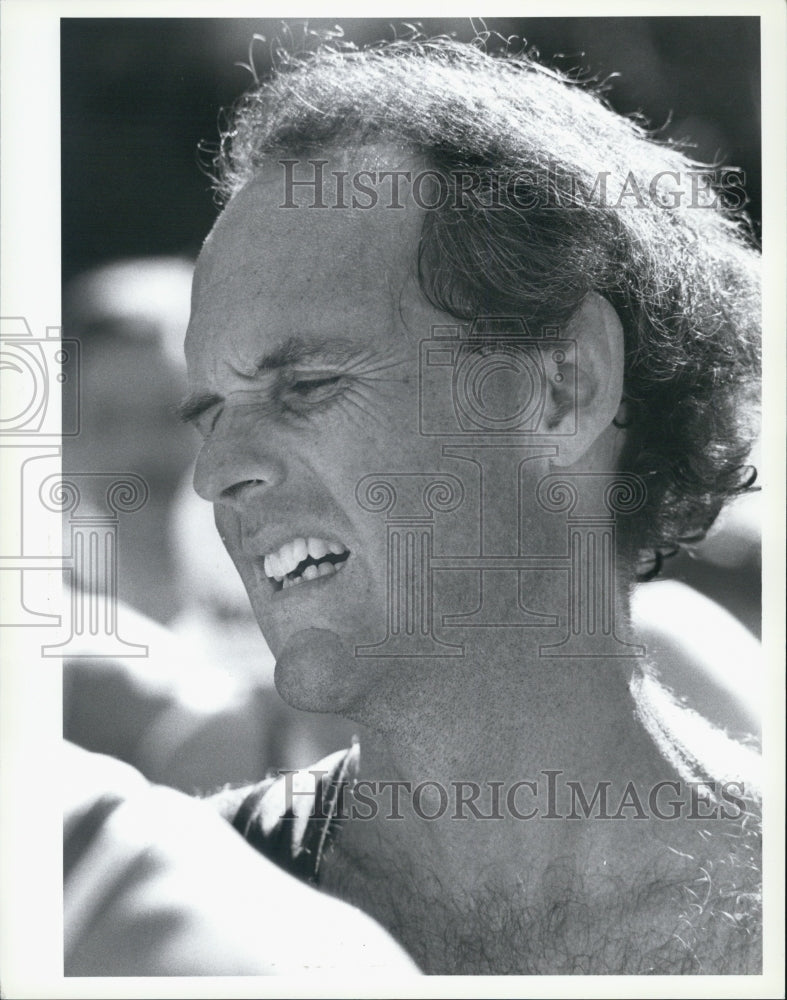 1989 Press Photo Tom Fischer pain exhaustion completing Marathon - Historic Images