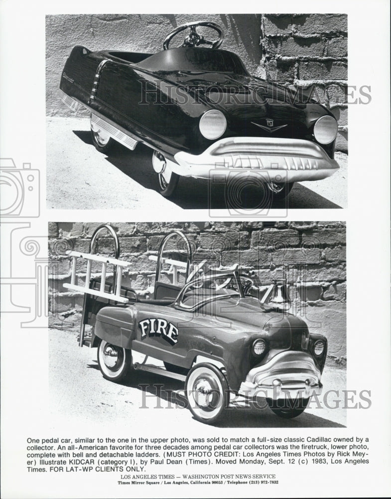 1983 Press Photo Pedal Cars - Historic Images