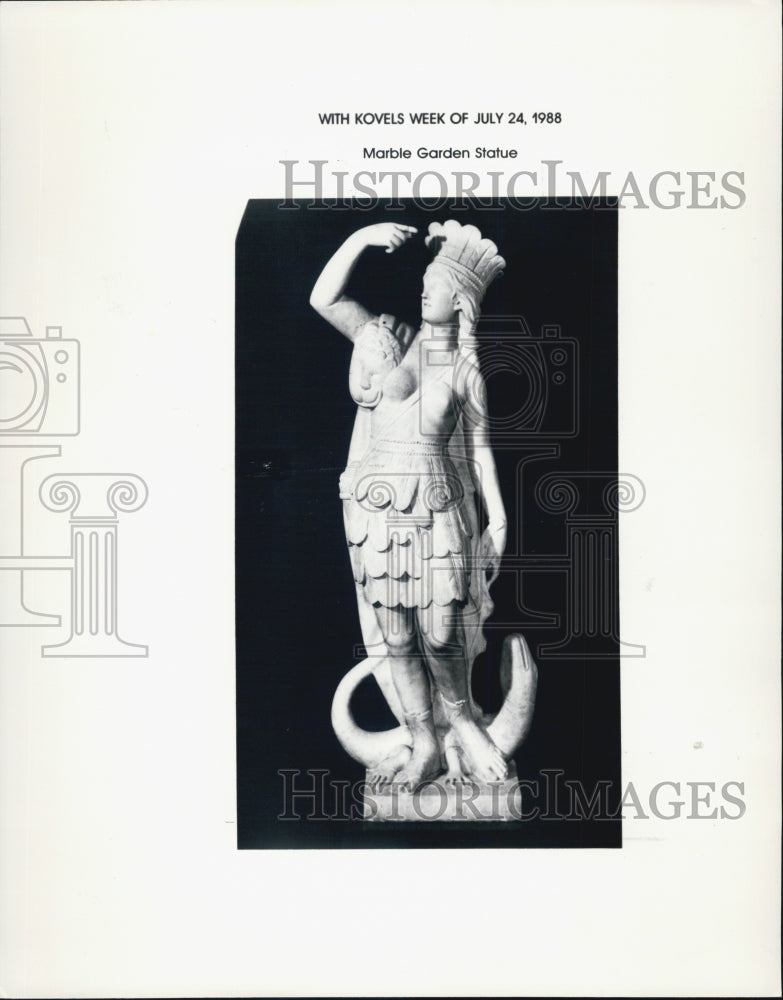 1988 Press Photo Marble Garden Statue Antique Kovels Week - Historic Images