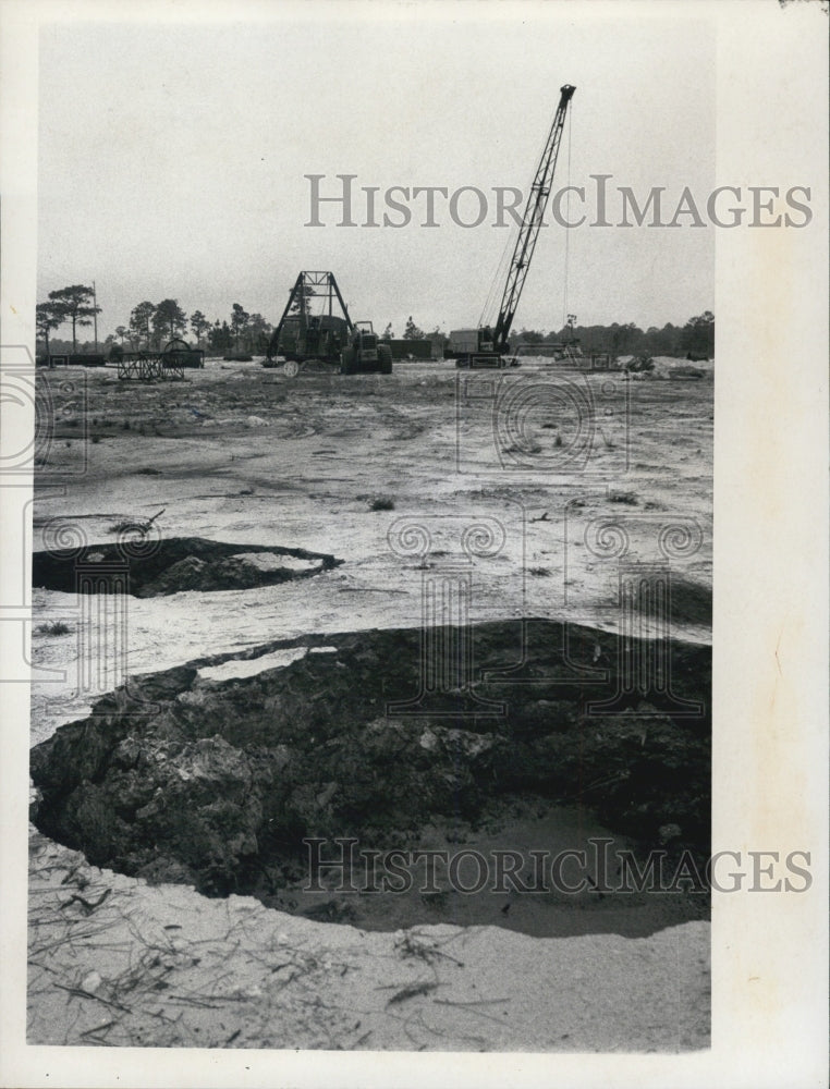 1974 Sinkholes trans-state blasting area Aripeka - Historic Images