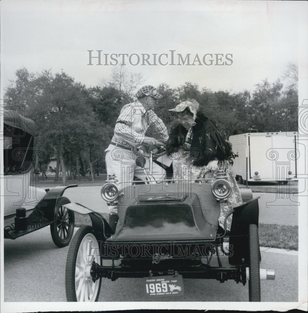 1970 Parke Robinson Getting Into 1904 Cadillac Car For Antique Show - Historic Images