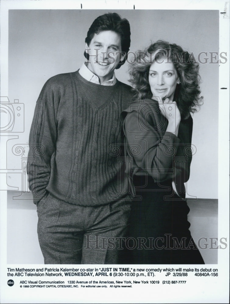 1988 Press Photo Tim Matheson and Patricia Kalember in ABC&#39;s &quot;Just in Time&quot; - Historic Images