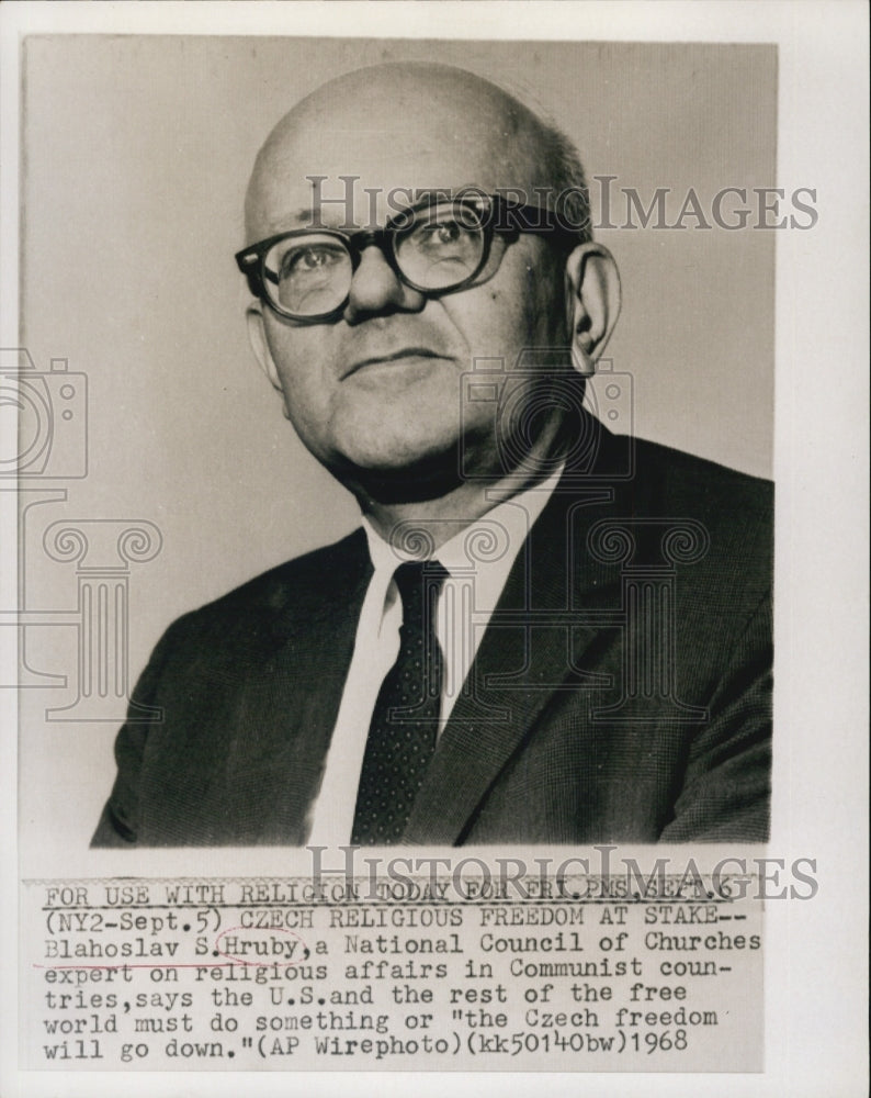 1968 Press Photo Blashoslav S. Hurby National council of churches expert on r - Historic Images