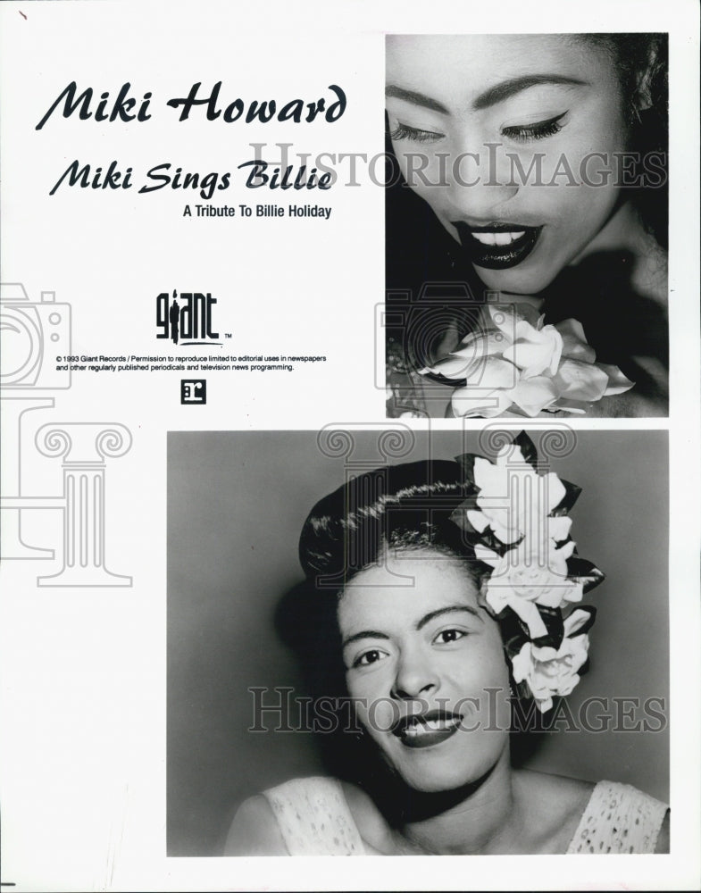 1993 Press Photo Miki Howard Singer Tribute To Billie Holiday Gardenia Trademark - Historic Images