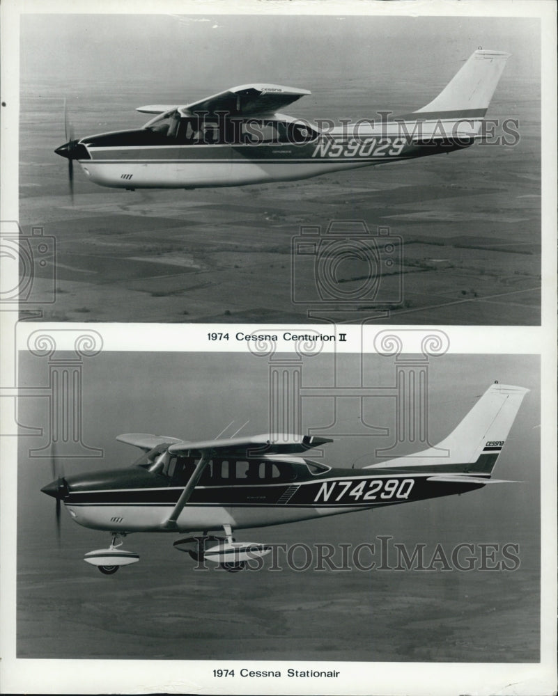 1974 Press Photo 1974 Cessna Centurion II and 1974 Cessna Stationair - RSG29035 - Historic Images