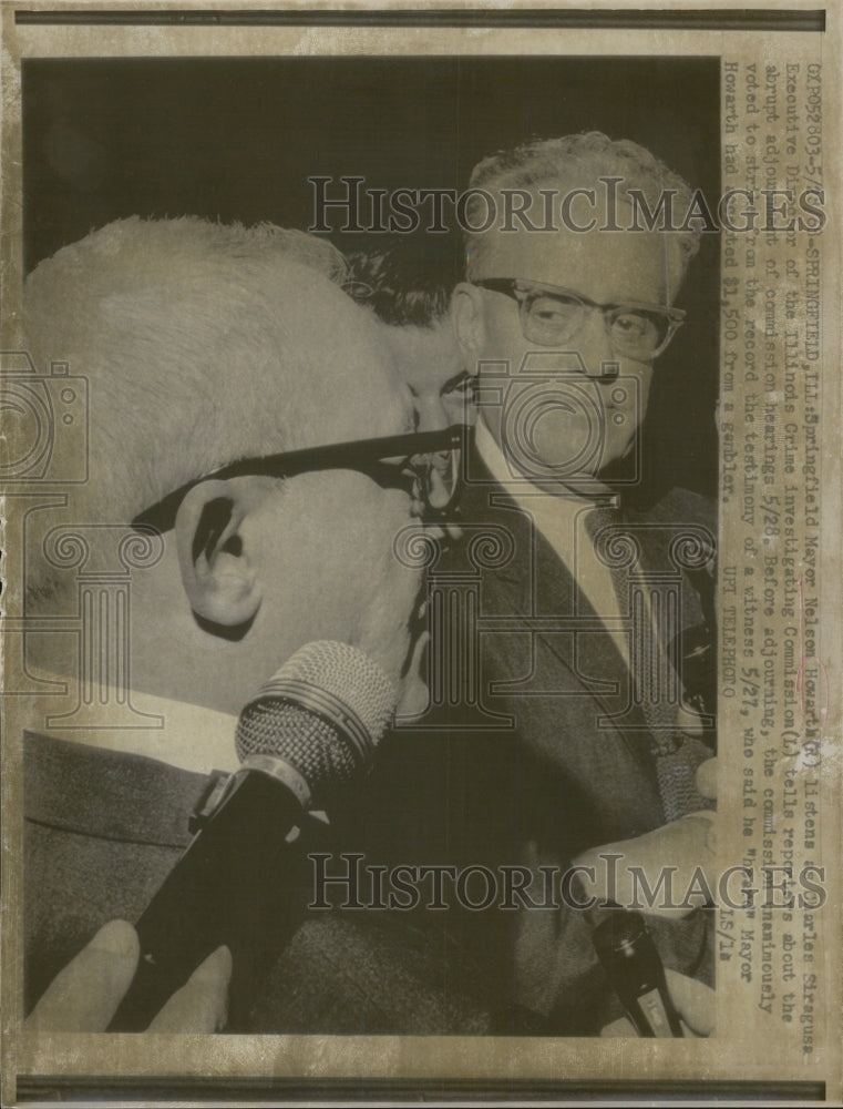 1968 Springfield Mayor Nelson Howarth listens to crime scene i - Historic Images