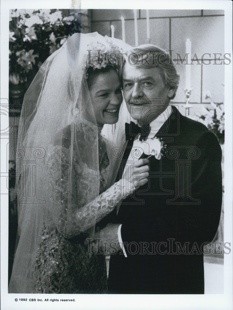 1992 Press Photo Evening Shade Series Linda Gehringe Hal Holbrook Wedding - Historic Images