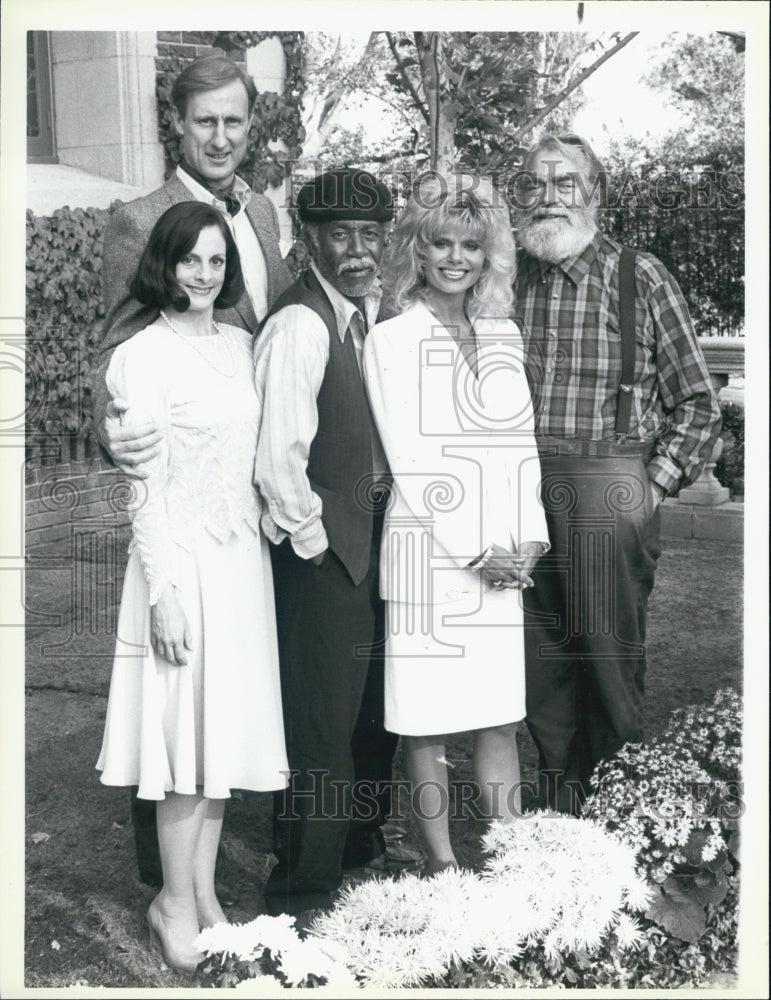 1986 Press Photo James Cromwell Dana Ivey Lee Weaver Loni Anderson Jack Elam - Historic Images