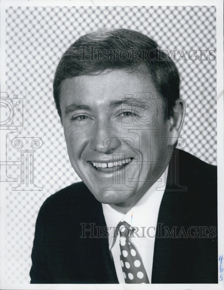 1969 Actor Merv Griffin Portrait Laughing Polka Dot Tie - Historic Images