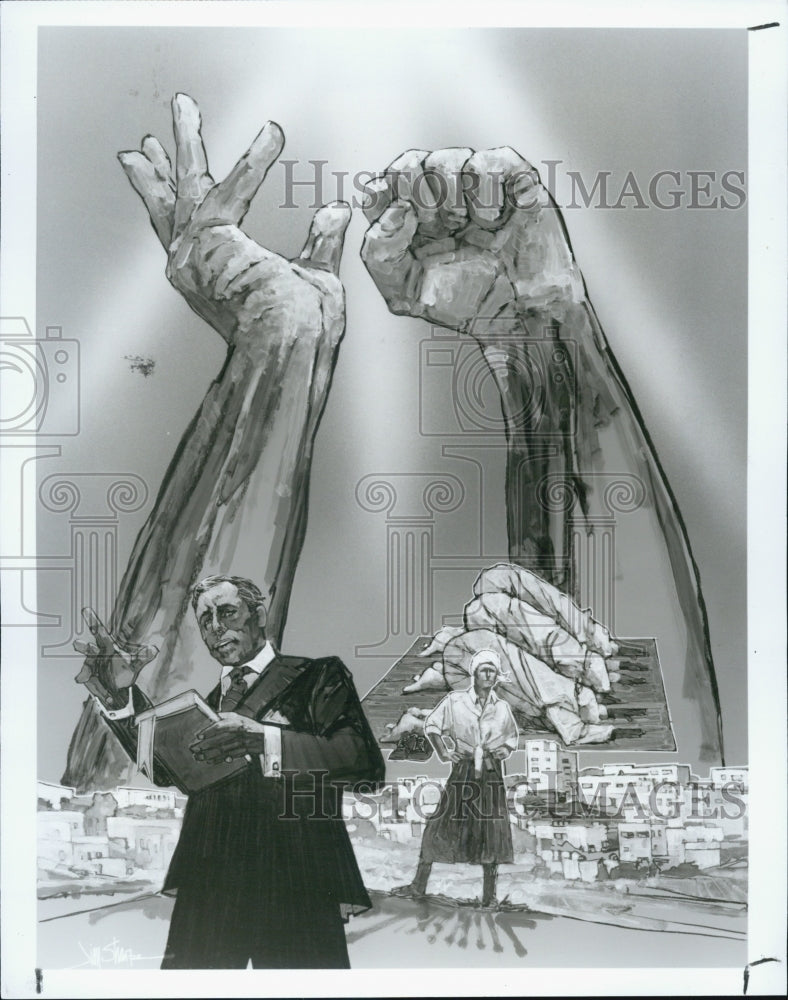 1992 Press Photo &quot;The Glory and The Power: Fundamentalisms Observed.&quot; On TV - Historic Images