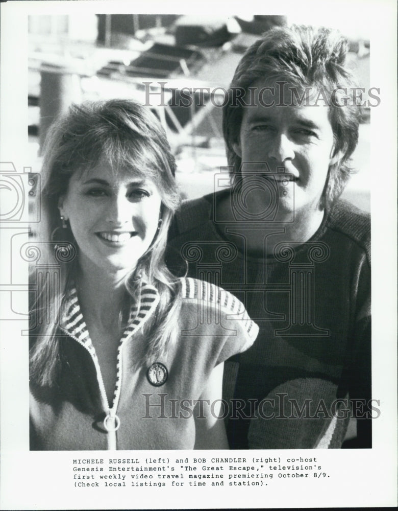 1988 Press Photo Television Hosts Michelle Russell And Bob Chandler - Historic Images