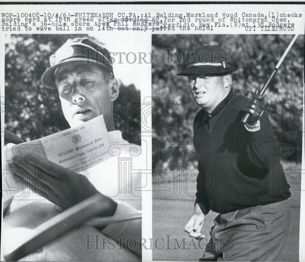 1963 Whitemarsh Open Golfers Al Balding Phil Rodgers - Historic Images