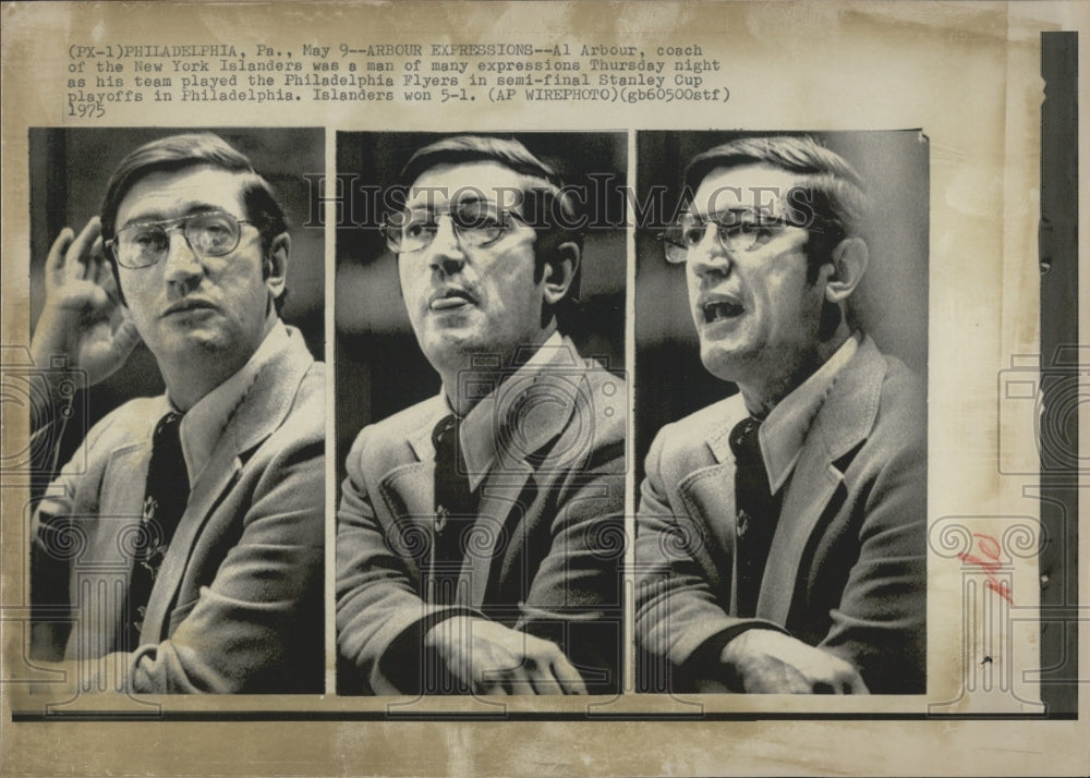 1975 New York Islanders Coach Al Arbour Facial Expressions Frames-Historic Images