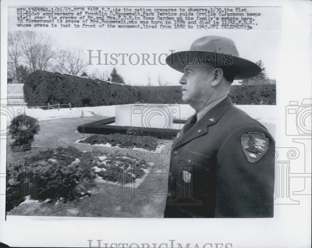 1963 Orville G. Jackson Park Service Franklin D. Roosevelt Grave - Historic Images