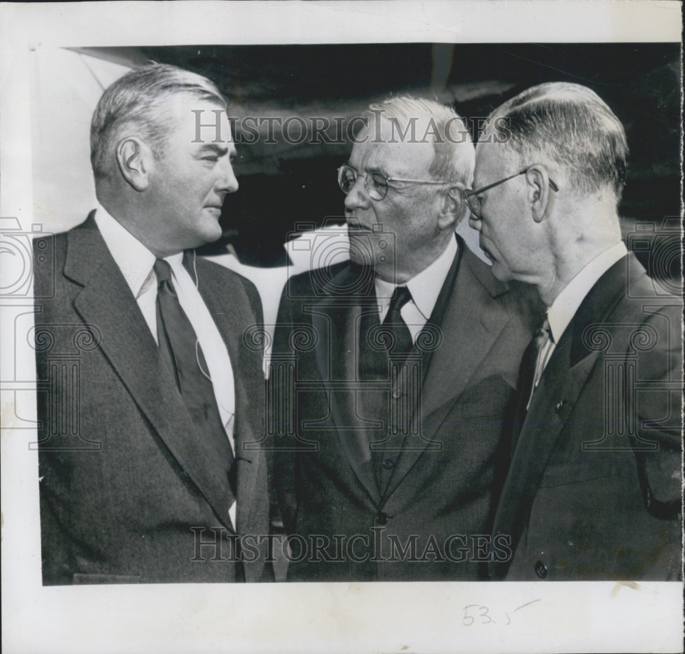 1954 John Dulles Herbert Hoover Jr Before Swearing In Ceremony - Historic Images