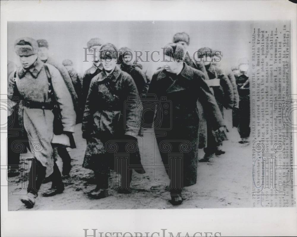 1964 Nikita Khruschev With Russian Troops Picture In Soviet Weekly - Historic Images