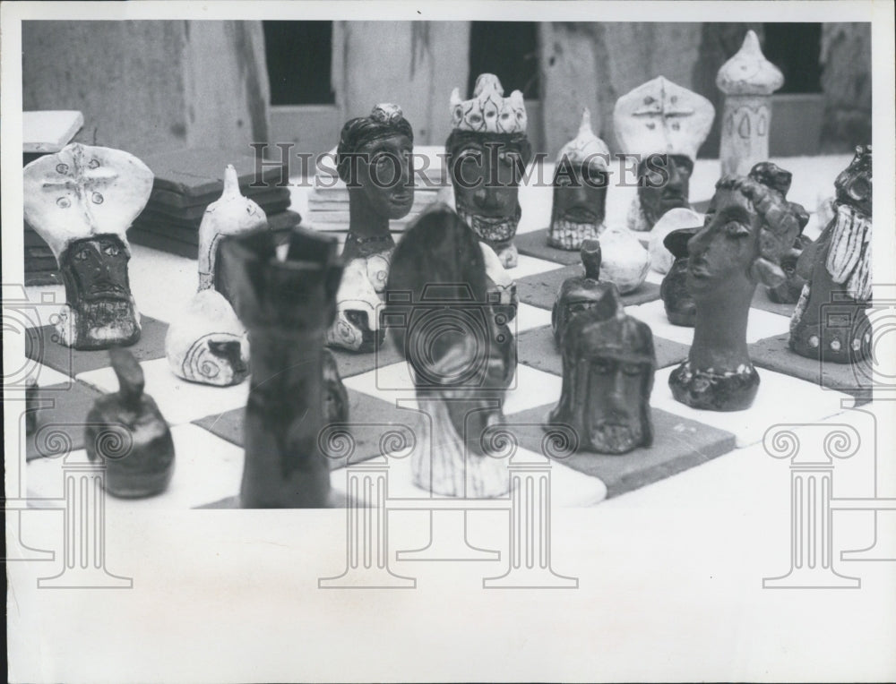 1970 Chess Pieces Crafted by Jim Crane - Historic Images