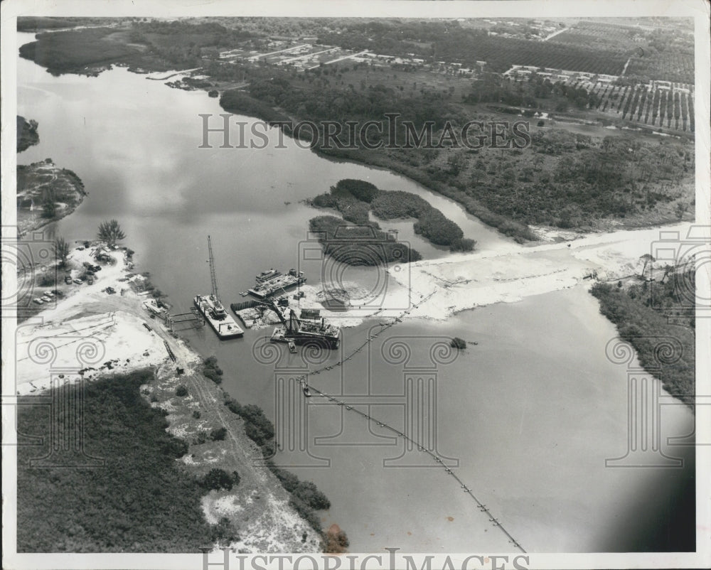 1957 Bridge project- bird eyes view - Historic Images