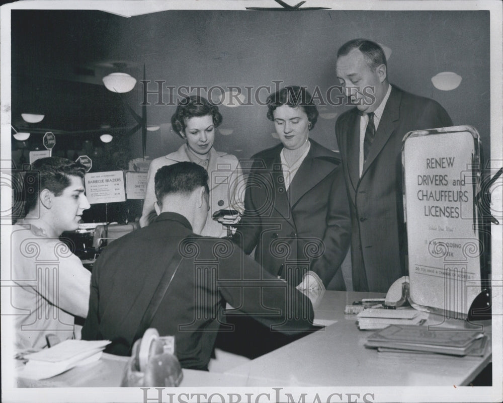 1956 Drivers License Renewal In Detroit, Commissioner Edward Piggins - Historic Images