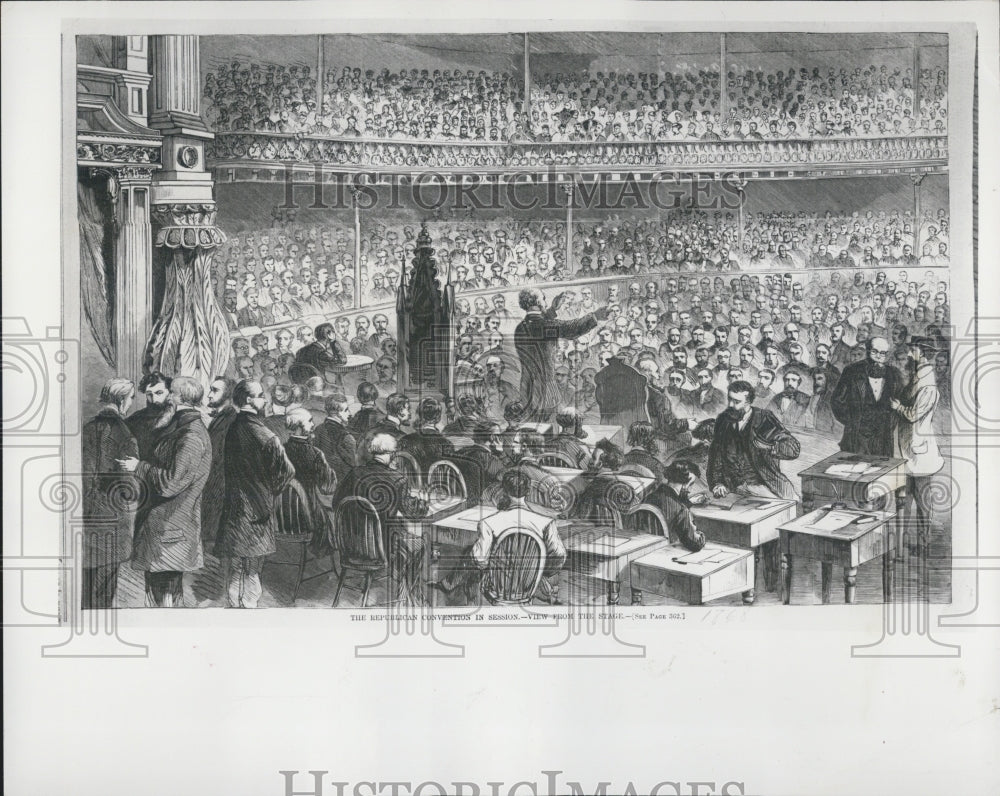 1952 Print Republican Convention 1868 Stage Chicago - Historic Images