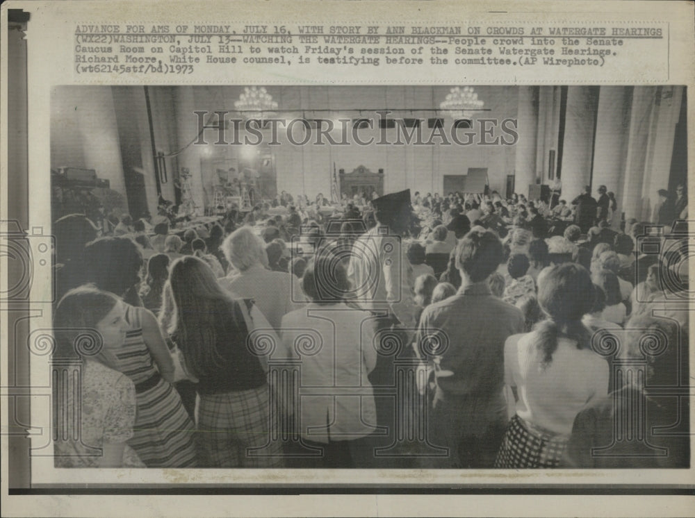 1973 Press Photo Senate Watergate Hearings/Richard Moore Testifies - RSG31707 - Historic Images