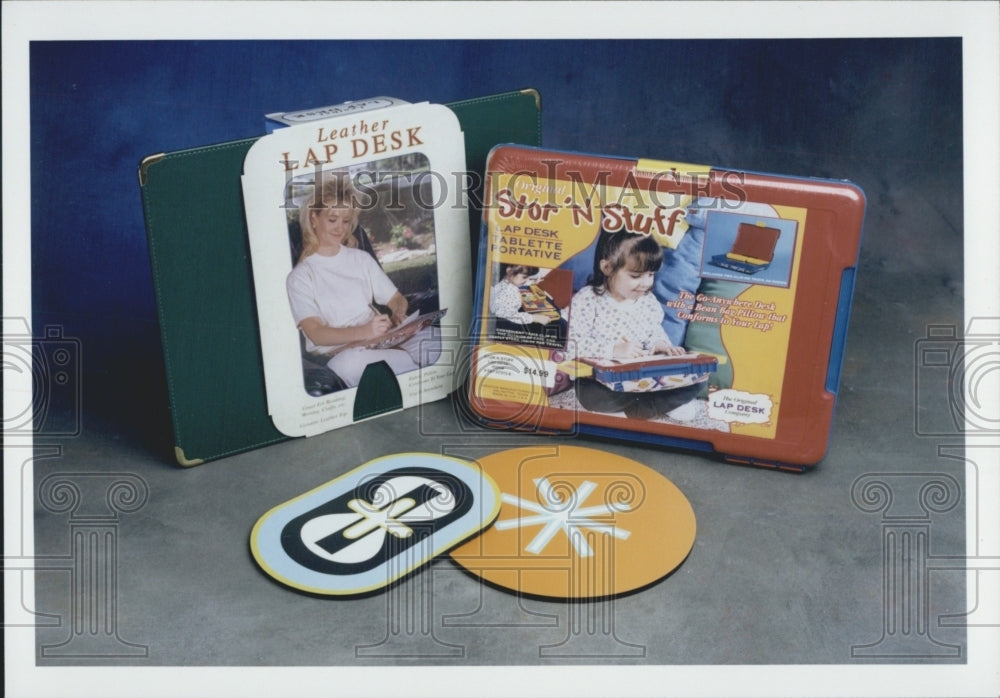 1999 Press Photo School Supplies/Lap Desk/Storage Tote - Historic Images