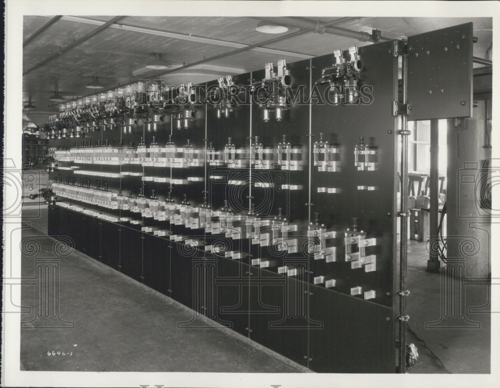 1935 Front view of main switchboard at the detroit news - Historic Images