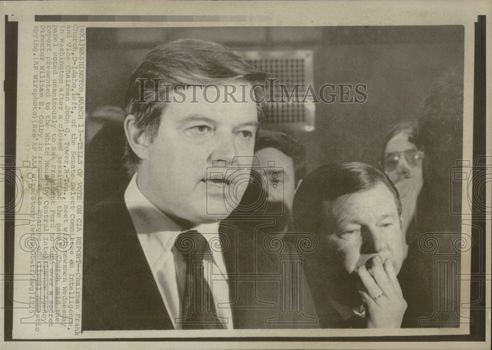 1975 Idaho Democrat Senator Frank Church Talks With Newsmen - Historic Images