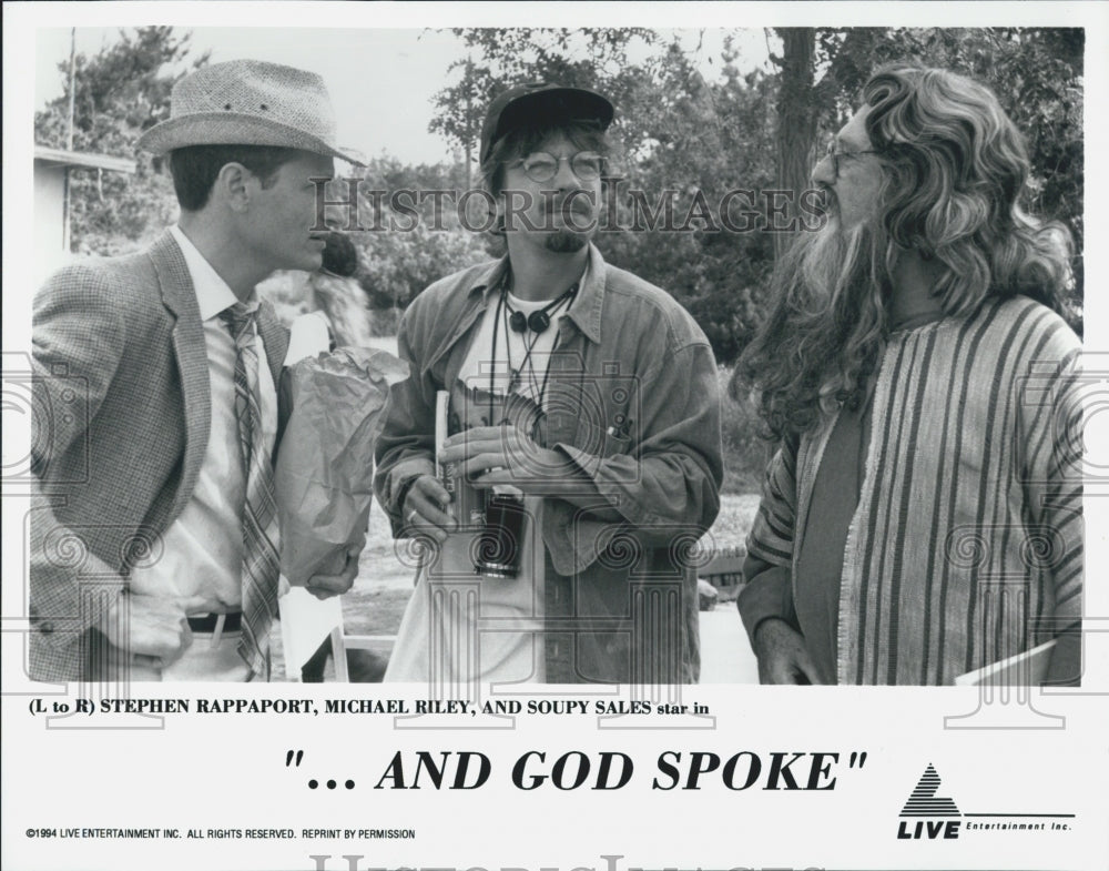 1994 Press Photo And God spoke Stephen Rappaport Micheal Riley Soupy Sales - Historic Images