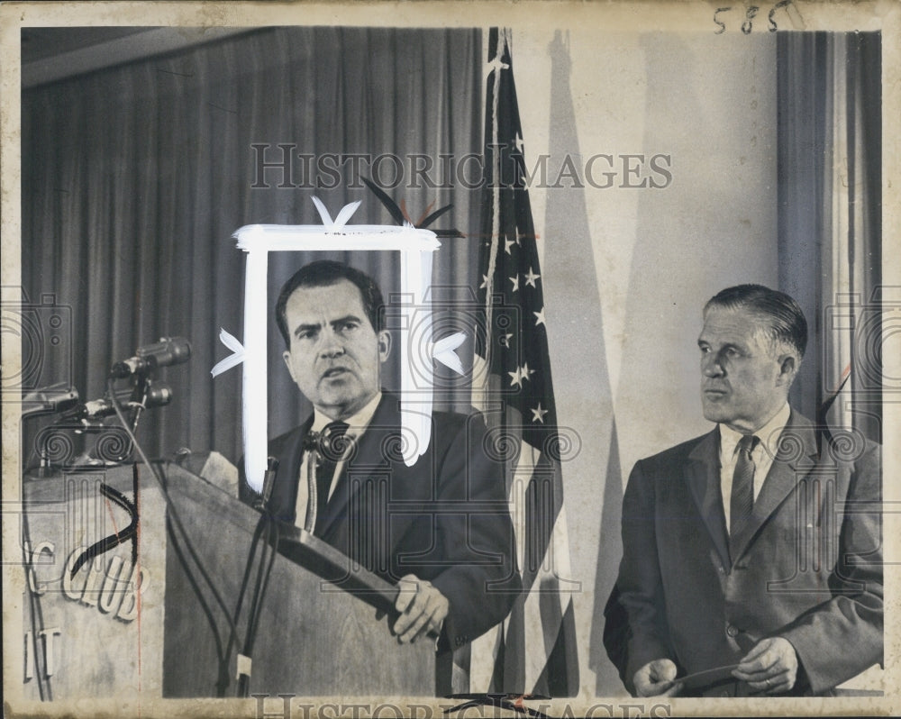 1964 Nixon, George Romney at Economics Club Address - Historic Images