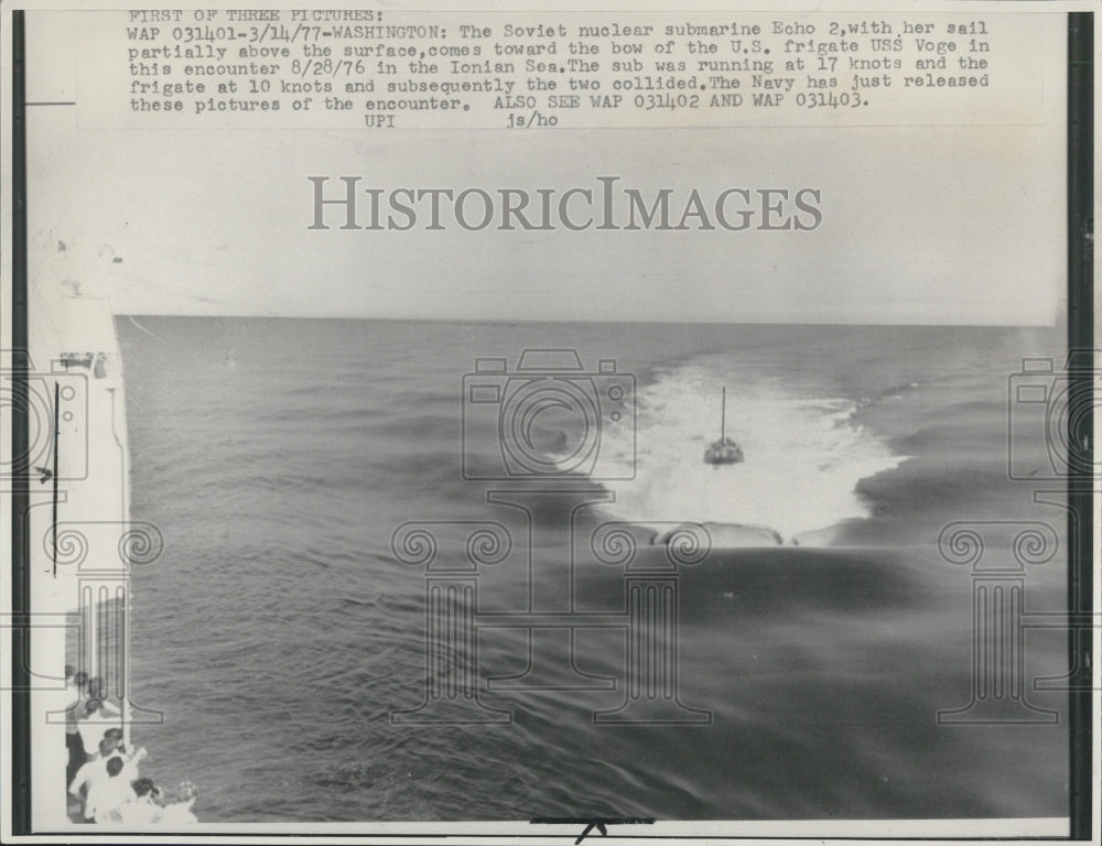 1977 Press Photo Soviet nuclear submarine Echo 2 - Historic Images