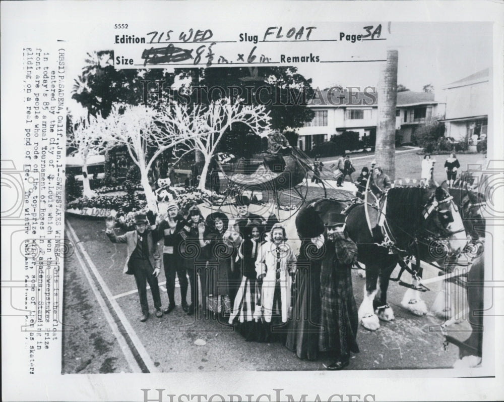 1974 Press Photo City of St. Louis&#39; float won Sweepstakes Prize. - Historic Images