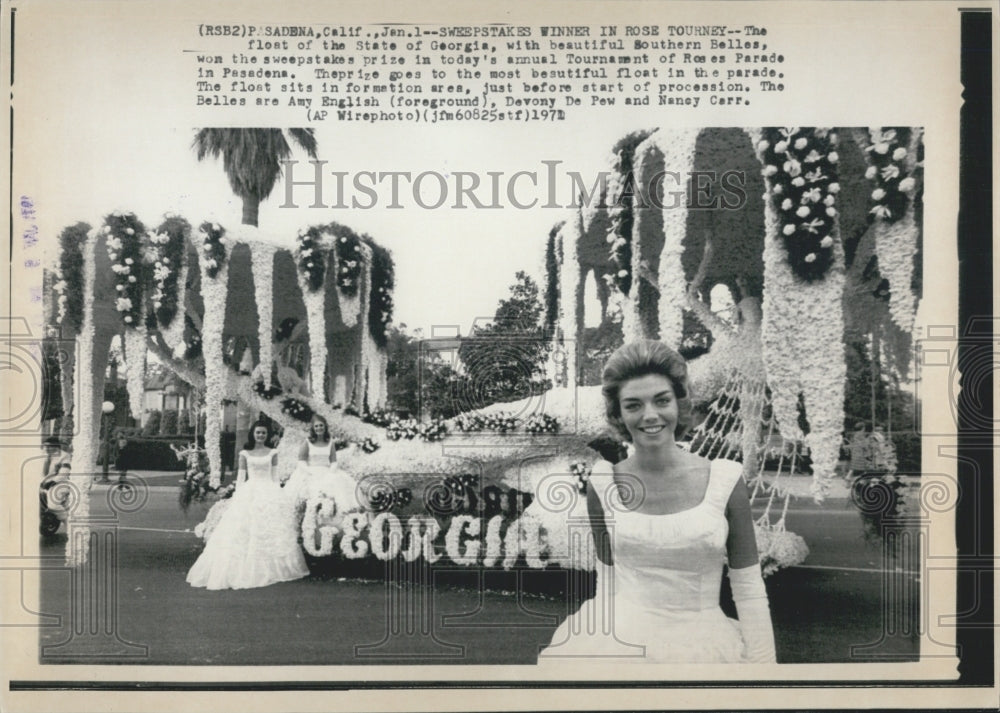 1971 Press Photo Float of State of Georgia Southern Belles - RSG32513 - Historic Images